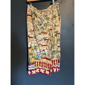 Hearts of Palm Linen Blend Tropical Wrap Skirt – Size 14